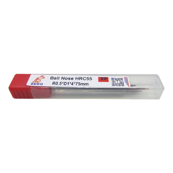 Fresa Topo Esférico 1.0mm x 2 x 75 H4 2 Cortes HRC55 Metal - Image 4