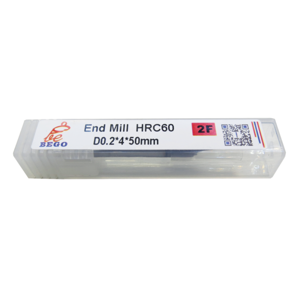 Micro Fresa Topo Reto 0.2mm x 0.4 x 50 H4 2 Cortes HRC60 - Image 4