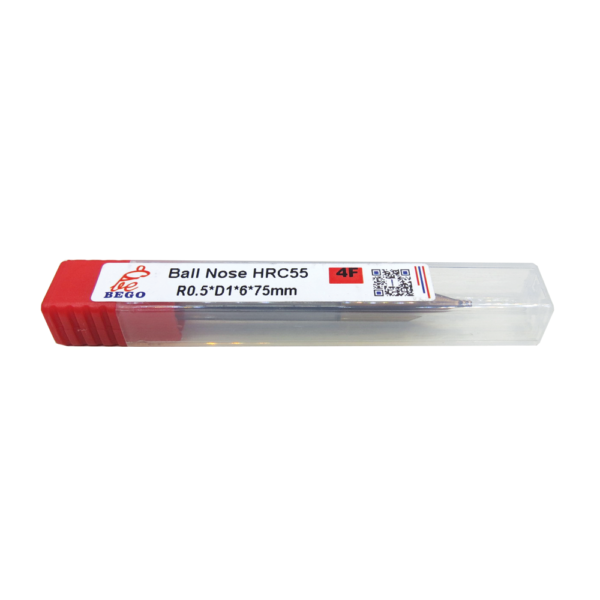 Fresa Topo Esférico 1.0mm x 2 x 75 H6 4 Cortes HRC55 Metal - Image 4